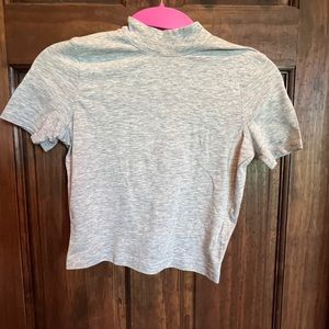 Kitsilano Mock Neck Tee, Size 2, Grey